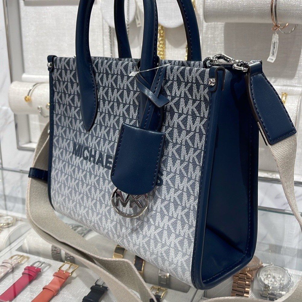 MICHAEL KORS Mirella Sm Ombré Signature Logo SHOPPER TZ XBODY Crossbody Satchel - Picture 4 of 16